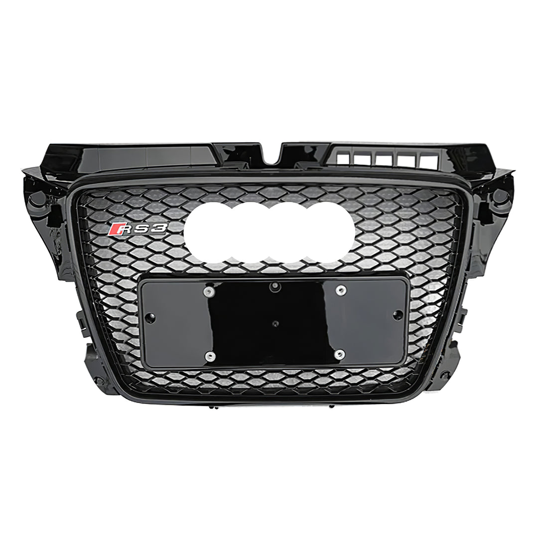 2008-2012 Audi RS3 Style Honeycomb Front Grille For Audi A3 S3 8P.5 8PA With Black Emblem