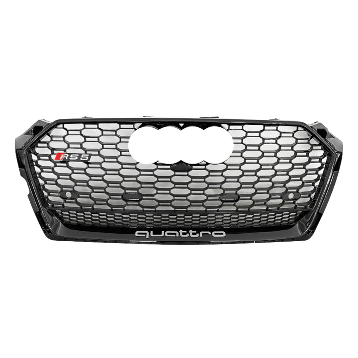 2017-2019 Audi RS5 Honeycomb Grille with Lower Mesh Quattro For Audi A5 S5 B9 With Black Emblem