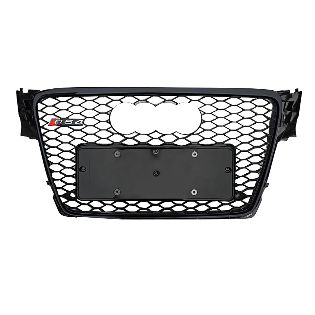 2008-2012 Audi RS4 Honeycomb Front Grille For Audi A4 S4 B8 With Black Emblem