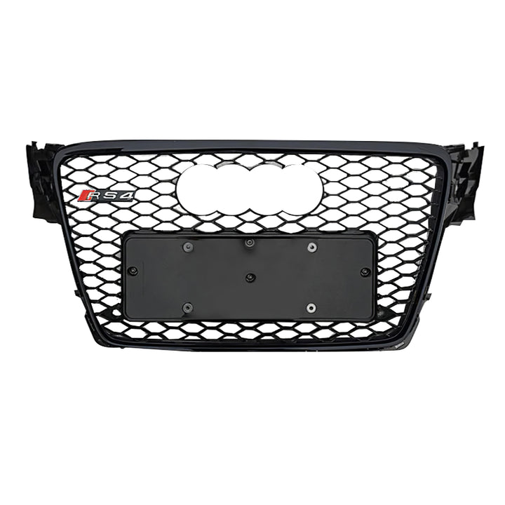 2008-2012 Audi RS4 Honeycomb Front Grille For Audi A4 S4 B8 With Black Emblem