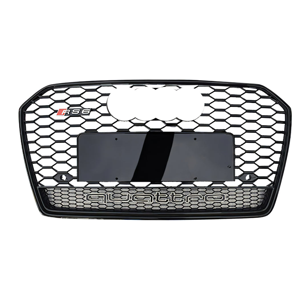 2016-2018 Audi RS6 Honeycomb Grille with Lower Mesh Quattro For Audi A6 S6 C7.5 With Black Emblem