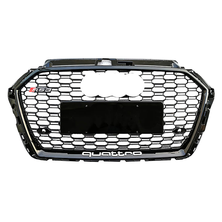 2017-2019 Audi RS3 Honeycomb Grille For Audi A3 S3 8V.5 With Black Emblem
