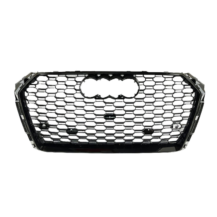 2017-2019 Audi RS4 Honeycomb Front Grille For Audi A4 S4 B9 With Black Emblem