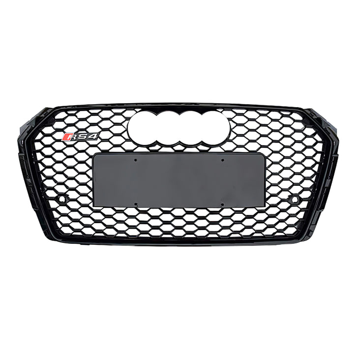 2017-2019 Audi RS4 Honeycomb Front Grille For Audi A4 S4 B9 With Black Emblem and small mesh
