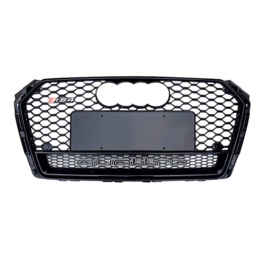 2017-2019 Audi RS4 Honeycomb Front Grille With Lower Mesh Quattro For Audi A4 S4 B9
