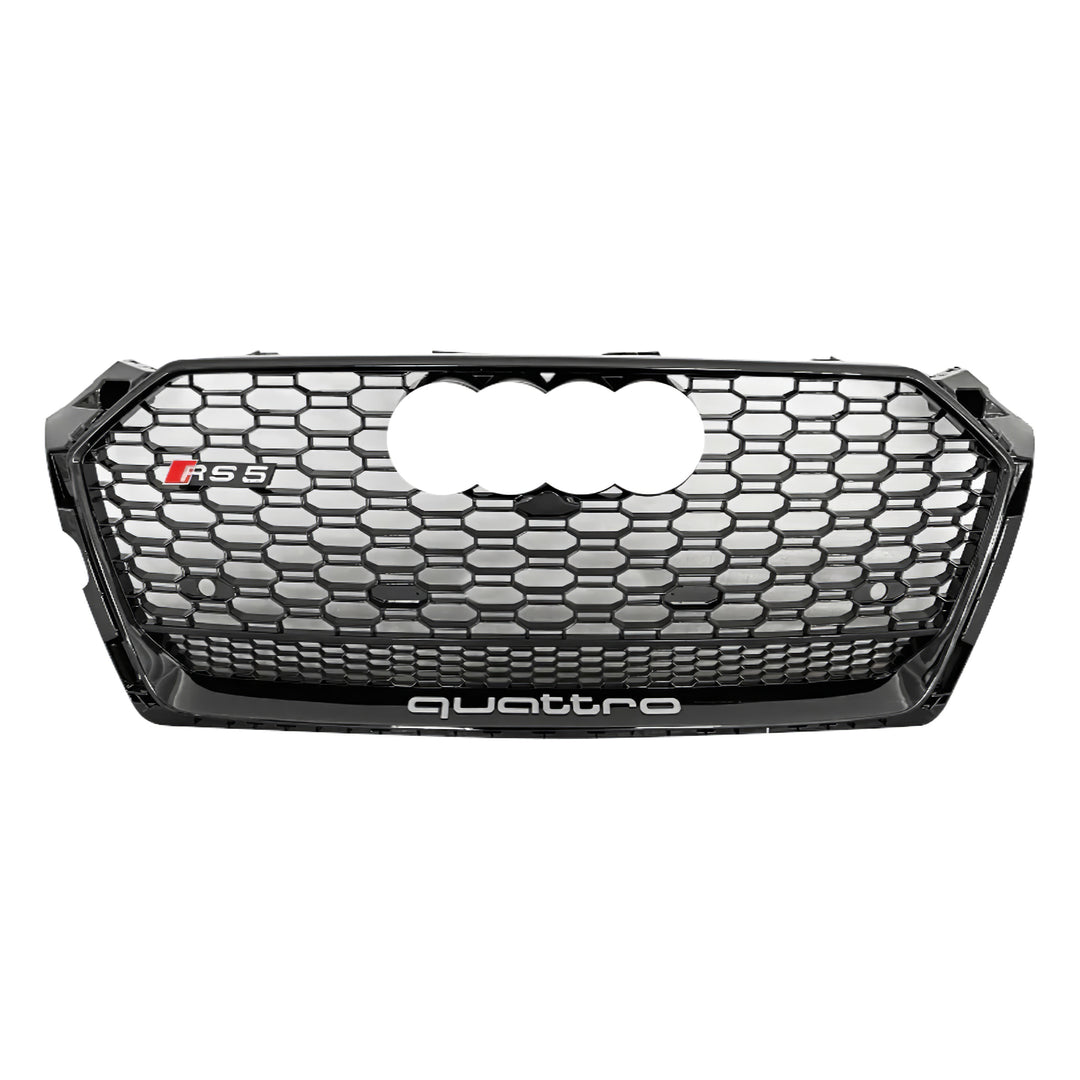 2017-2019 Audi RS5 Honeycomb Grille with Lower Mesh Quattro For Audi A5 S5 B9 With Black Emblem