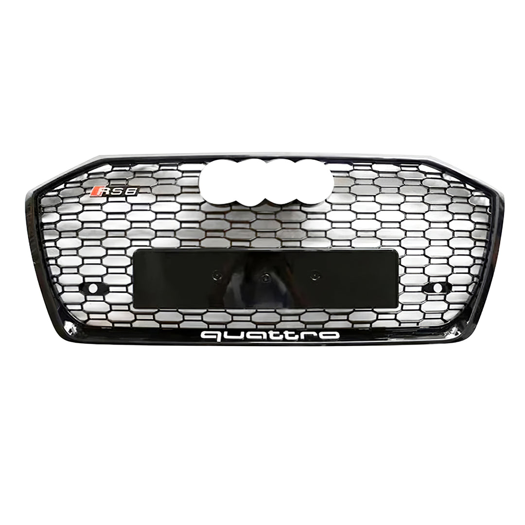 2019-2025 Audi RS6 Honeycomb Grille For Audi A6 S6 C8 C8.5 R Style With Black Emblem