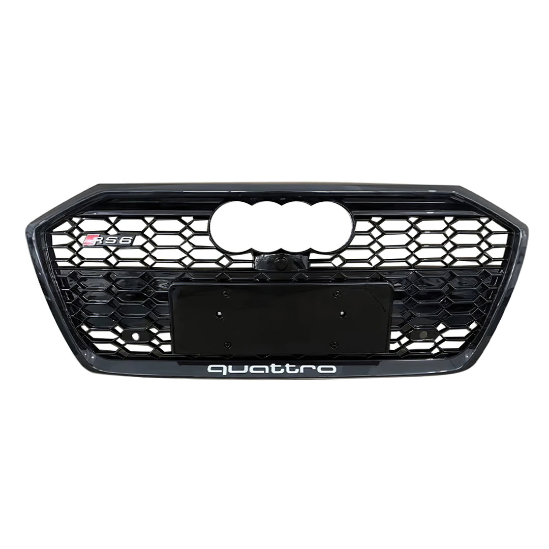 2019-2025 Audi RS6 Honeycomb Grille For Audi A6 S6 C8 C8.5 With Black Emblem