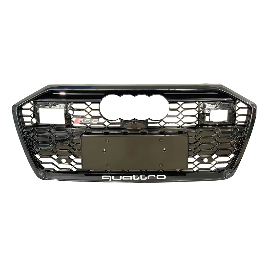 2019-2025 Audi RS6 Honeycomb Grille For Audi A6 S6 C8 C8.5 With Black Emblem + ACC