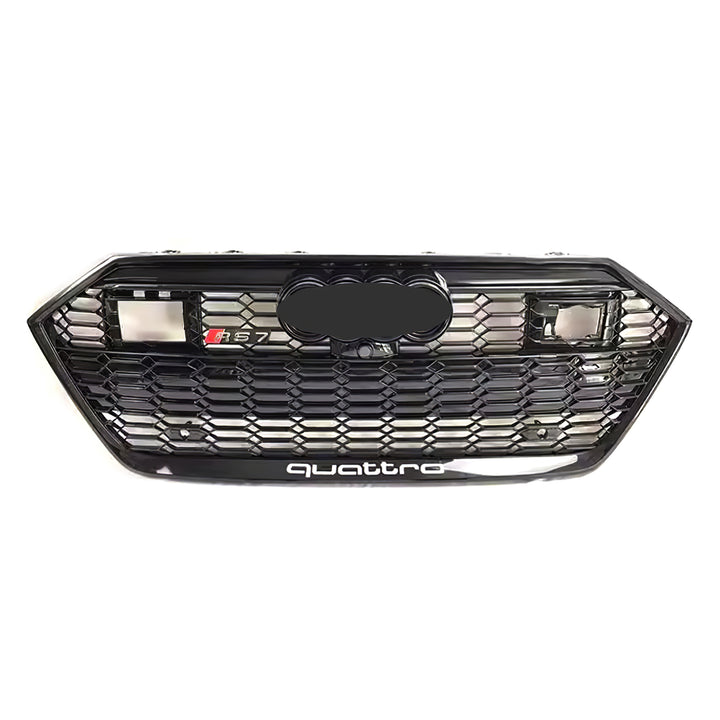 2019-2025 Audi RS7 Honeycomb Grille For Audi A7 S7 C8 R Style With Black Emblem and ACC