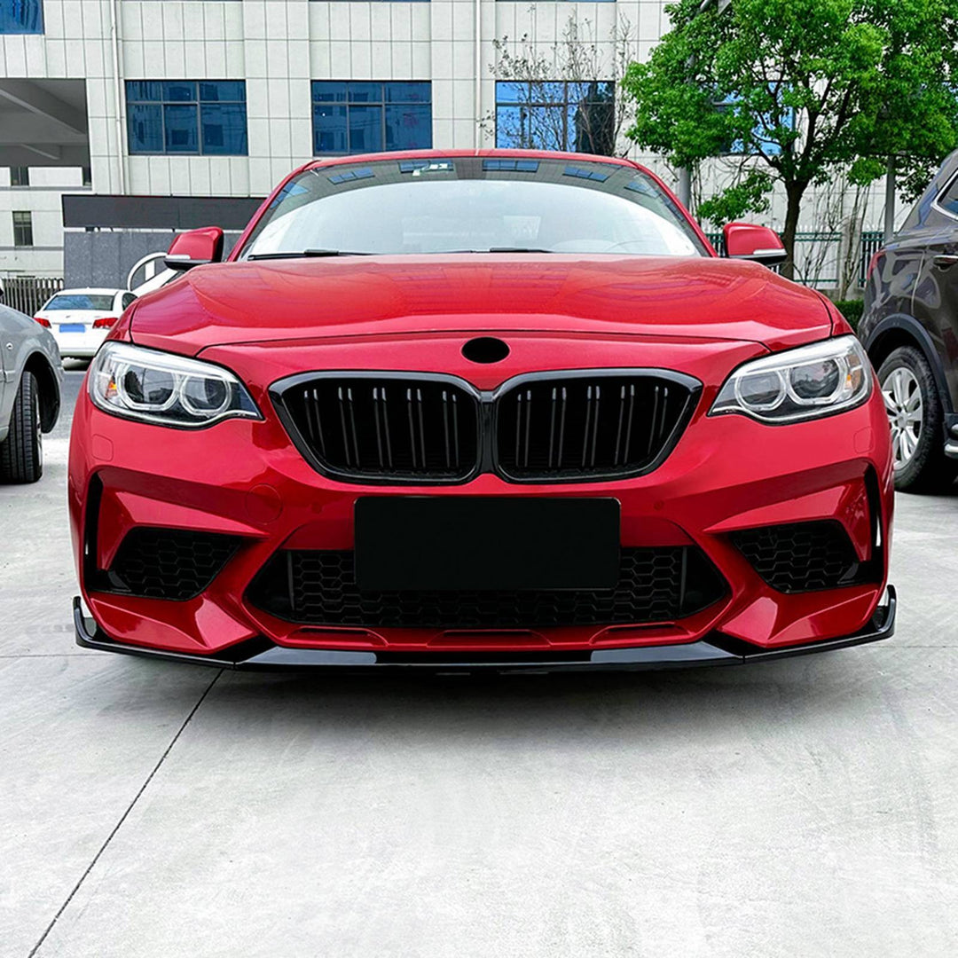 Front Bumper Spoiler Lip Kit For BMW 2 Series F87 M2 Coupe 2016 2017-2021 Black