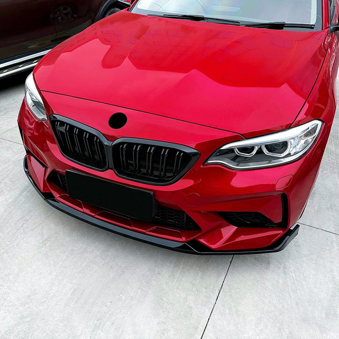 Front Bumper Spoiler Lip Kit For BMW 2 Series F87 M2 Coupe 2016 2017-2021 Black