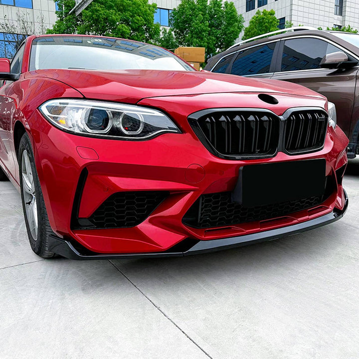 Front Bumper Spoiler Lip Kit For BMW 2 Series F87 M2 Coupe 2016 2017-2021 Black