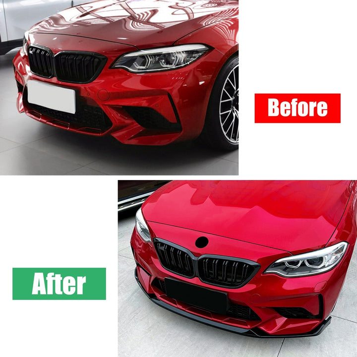 Front Bumper Spoiler Lip Kit For BMW 2 Series F87 M2 Coupe 2016 2017-2021 Black