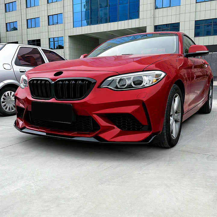 Front Bumper Spoiler Lip Kit For BMW 2 Series F87 M2 Coupe 2016 2017-2021 Black