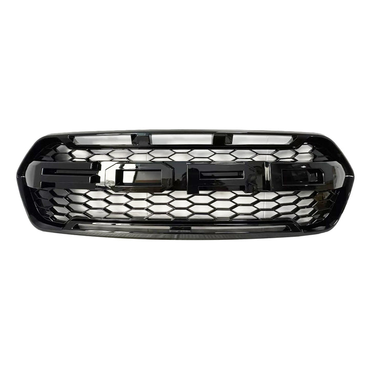 Raptor style grille for Ford Transit Custom 2018–2023 — glossy black — Van Parts Supply
